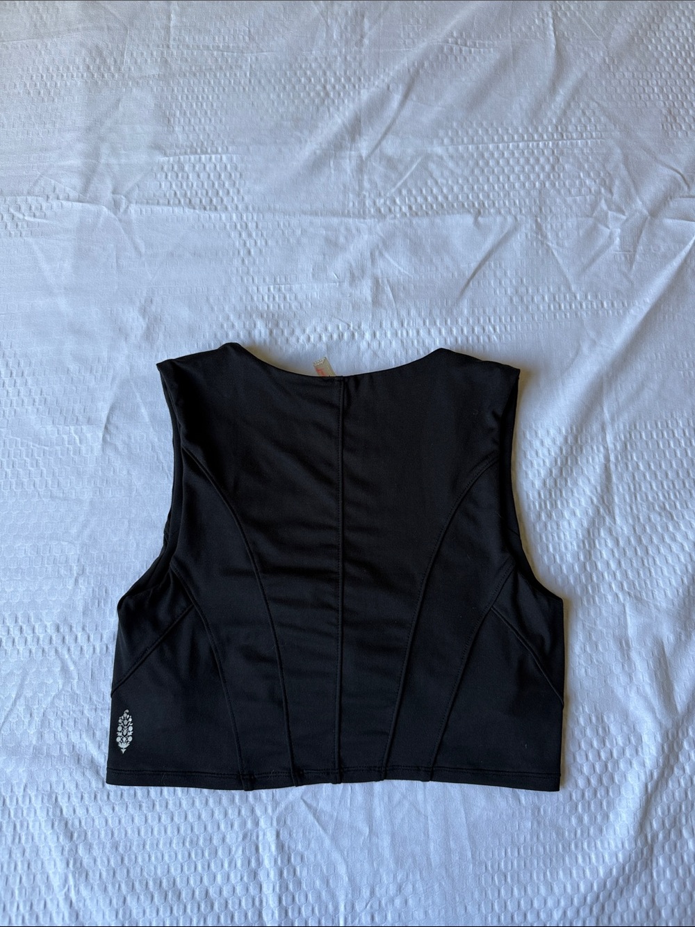 Free People Black Ruched Front Crop Tank - Picture 1 of 7